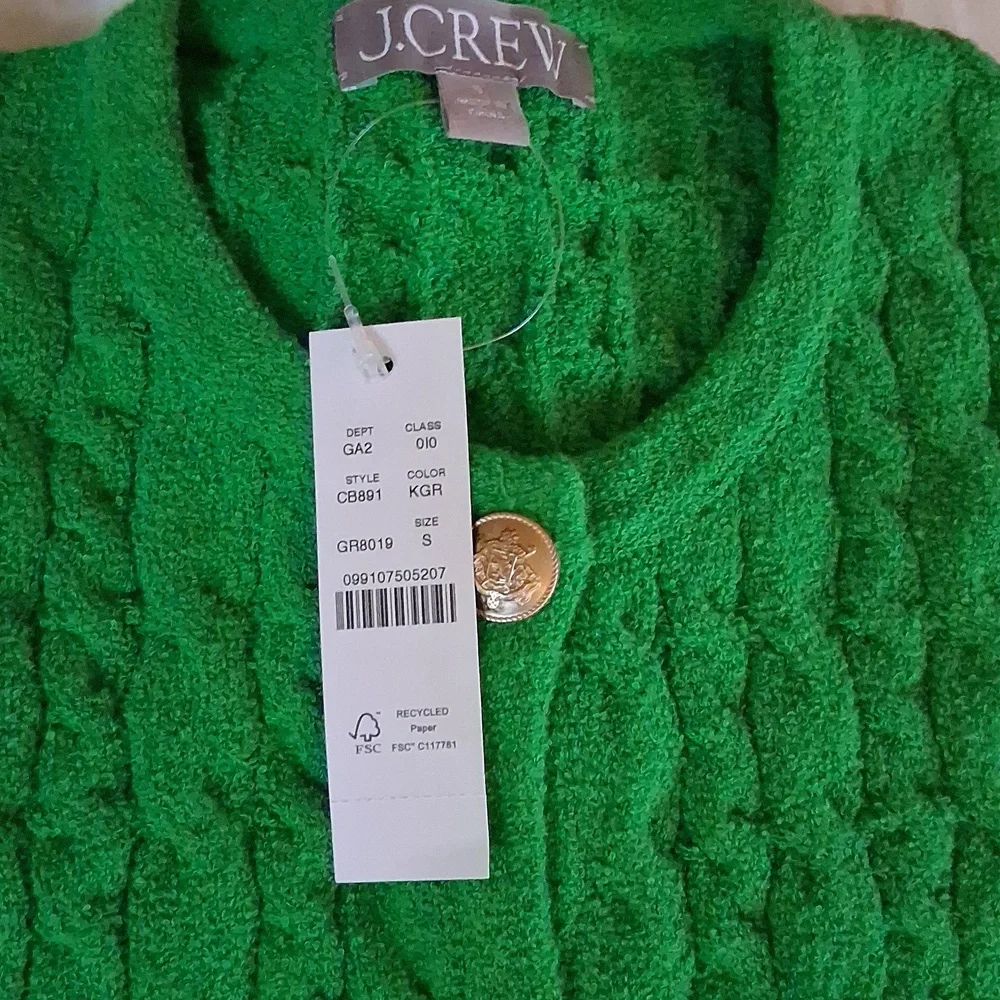 NWT JCREW Odette Cable-Knit Lady Sweater in Cotton Blend Bouclé - Picture 6 of 6